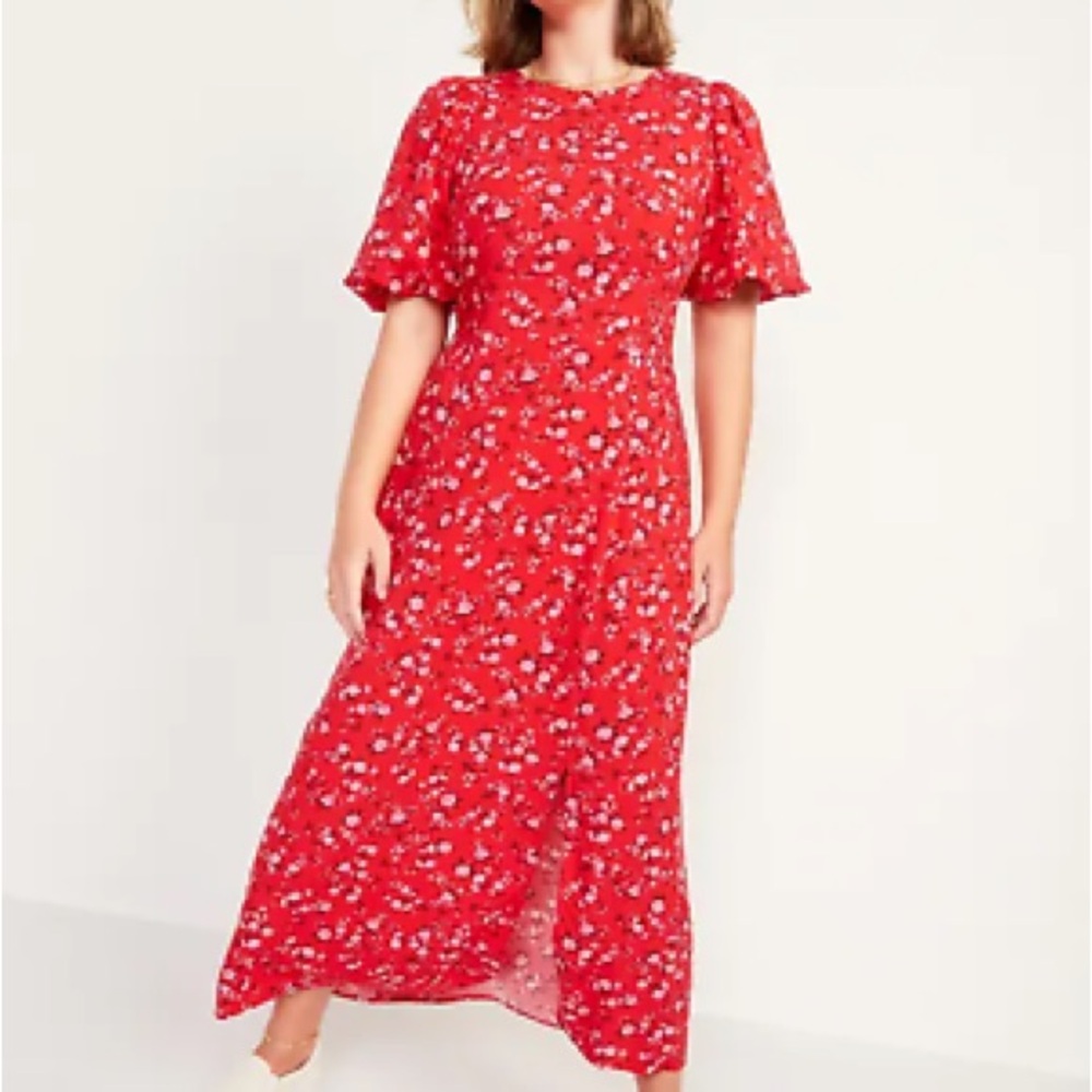 Old Navy Floral Red Maxi Dress